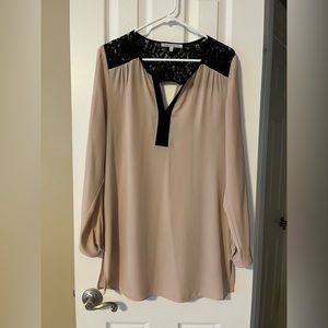 Beige and black tunic